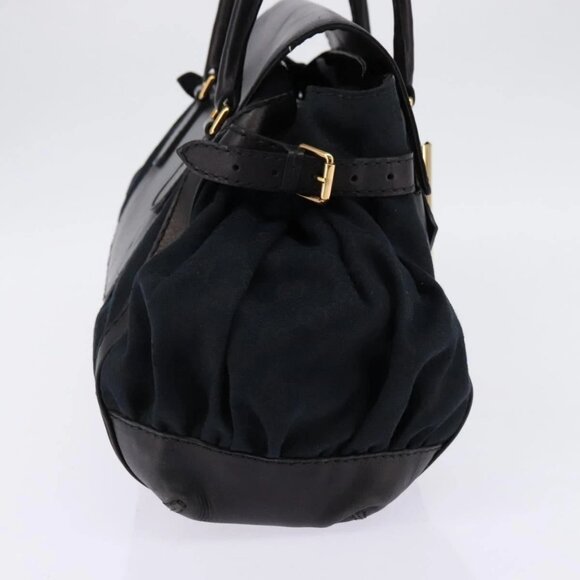 GUCCI GG Canvas Hand Bag Black Gold Auth SW1542 - Picture 6 of 16